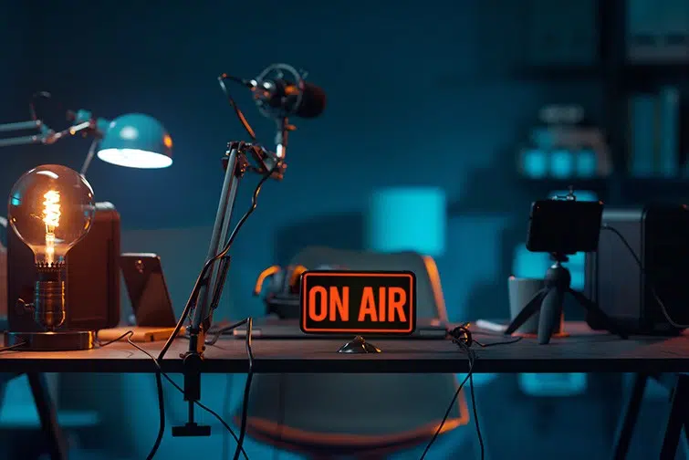 A B2B podcast studio requires an investment in acoustic and audio equipment as well as recording and editing software.