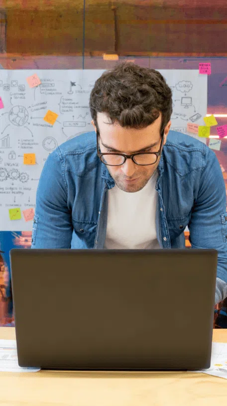 Man looking at computer