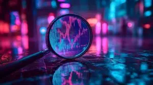 Magnifying glass abstract background, representing search visibility