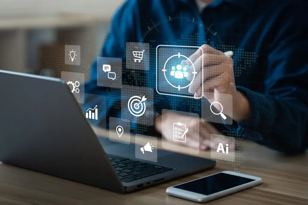 Marketer selecting a target audience icon while developing a B2B buyer persona.